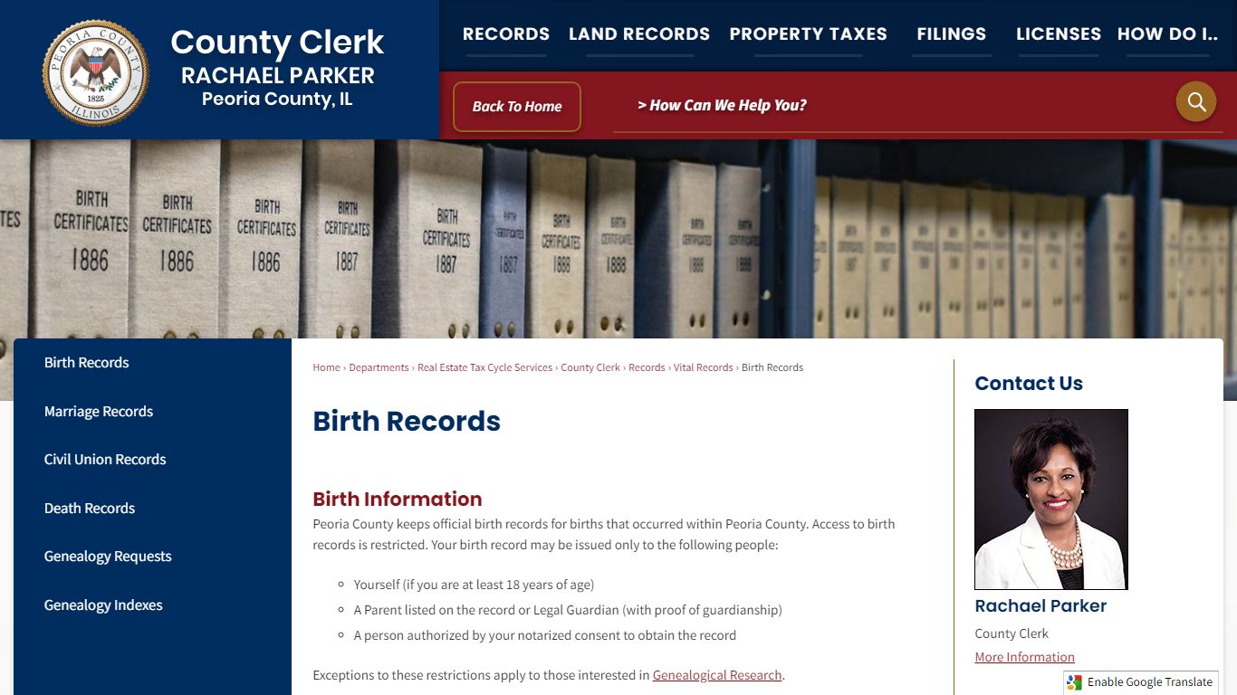 Birth Records | Peoria County, IL