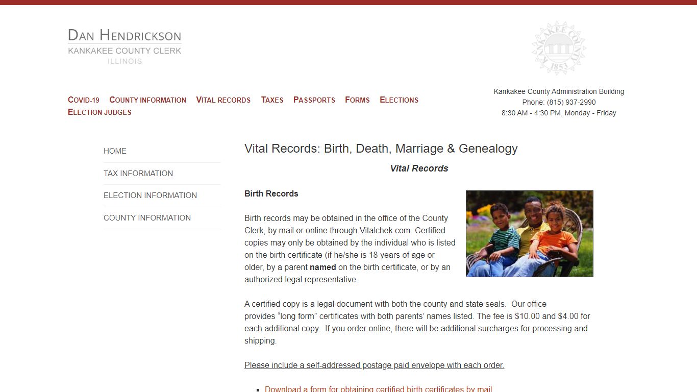 Vital Records: Birth, Death, Marriage & Genealogy
